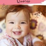 A smiling baby with text overlay: "Baby's Smile Quotes - Beautiful words for Instagram - mylifeyourway.com".